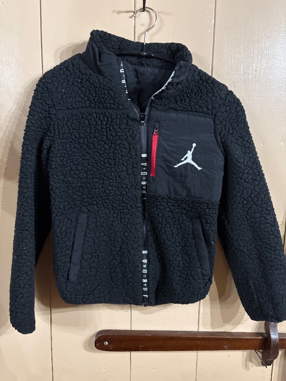 Jordan Sherpa zip jacket, size kids small